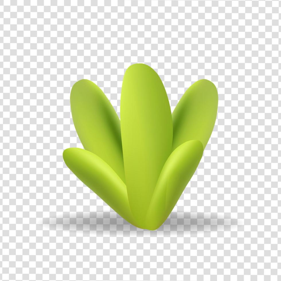 Leaf of tree and plant. Ecology, bio and natural products concept. 3d vector icon. Cartoon minimal style.