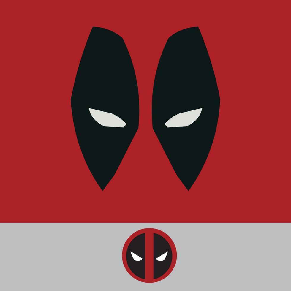 Deadpool or dead pool logo and icon marvel hero vector