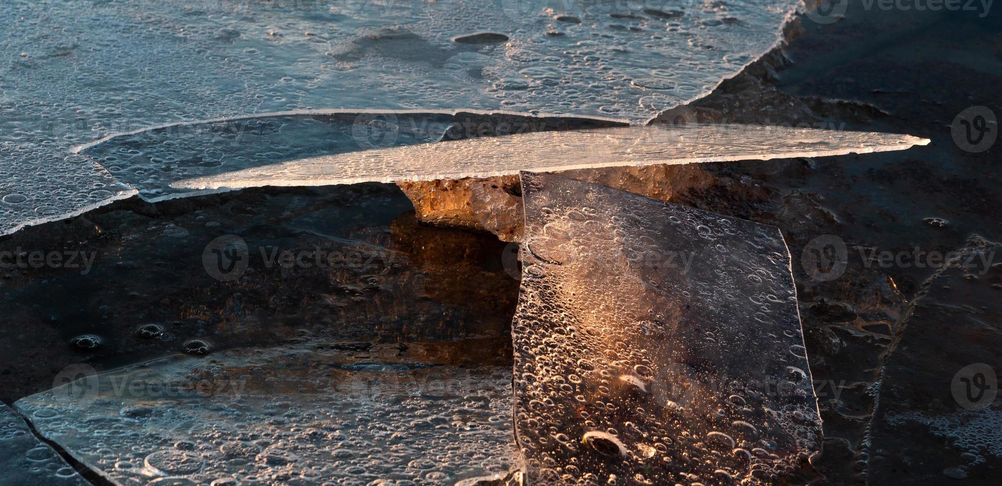 Baltic Sea Coast in Winter With Ice at Sunset photo