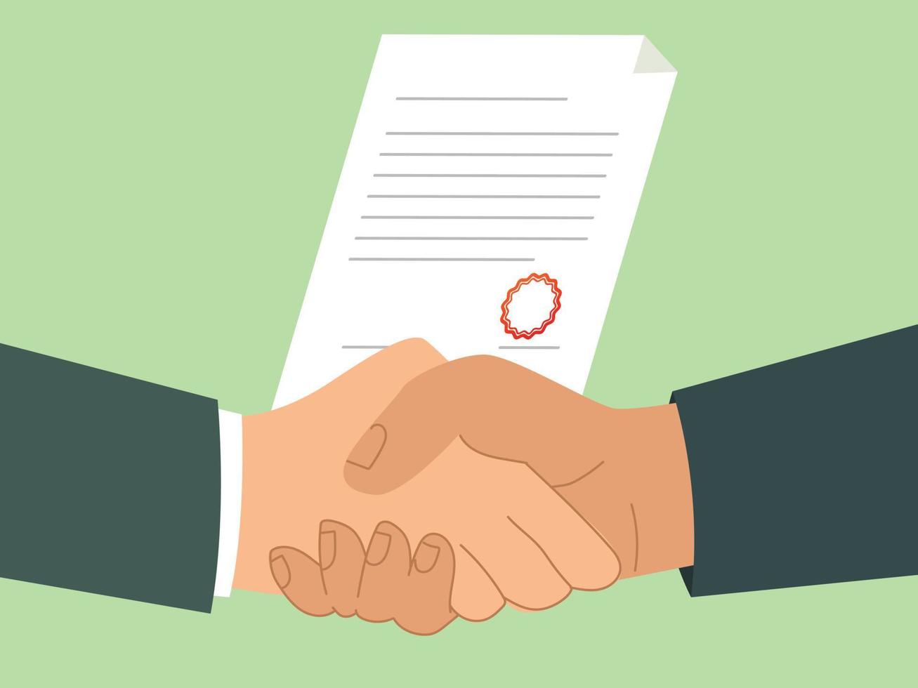 businessman handshake  contract signing illustration vector