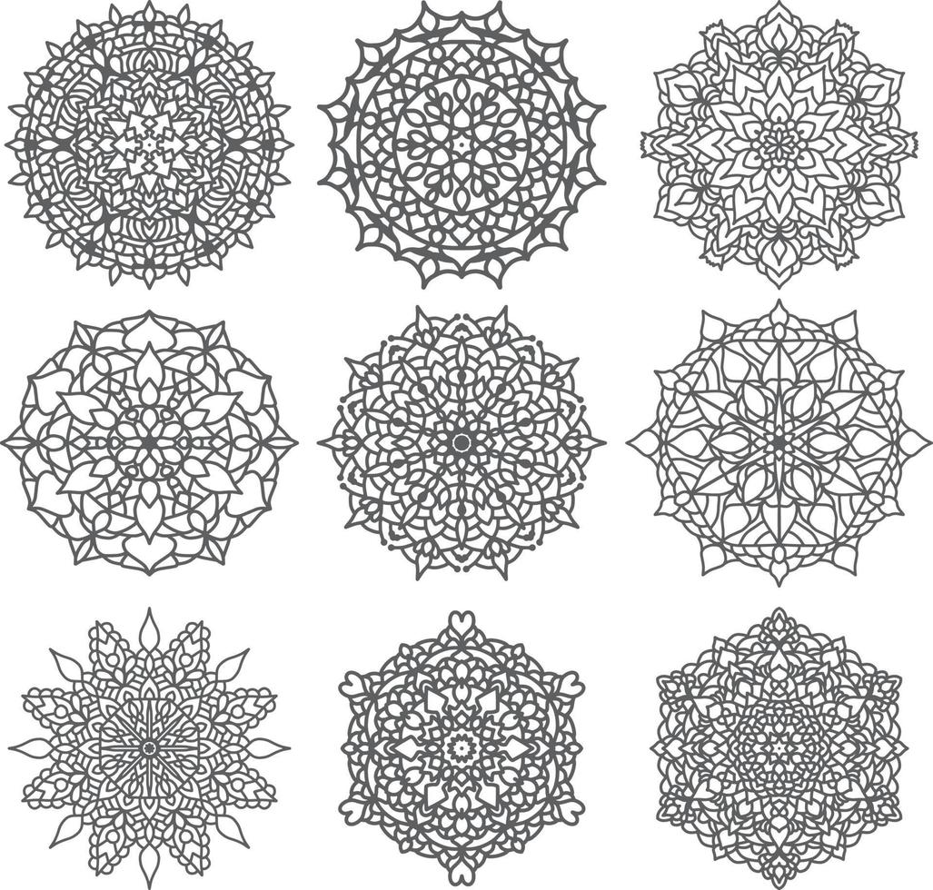 Decorative circle ornament mandala in Diwali style. vector