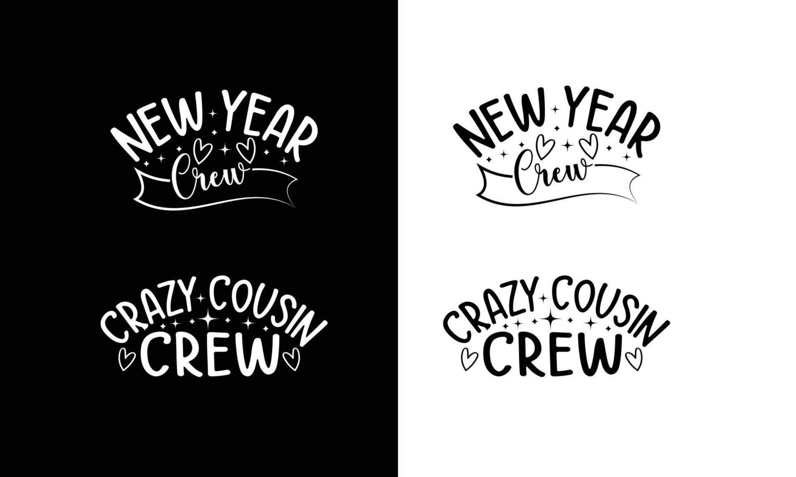 Crazy Cousin Crew and New year Crew Christmas gift. vector