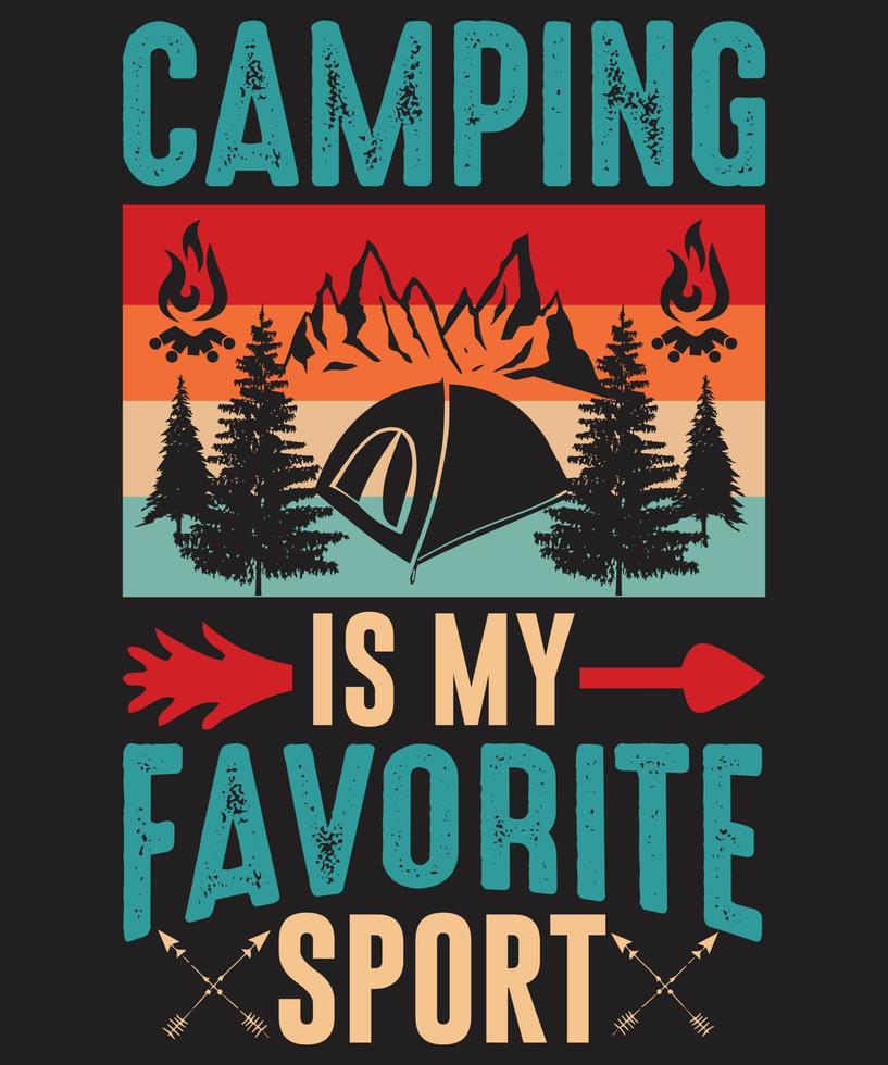 diseño de camiseta de campamento vector