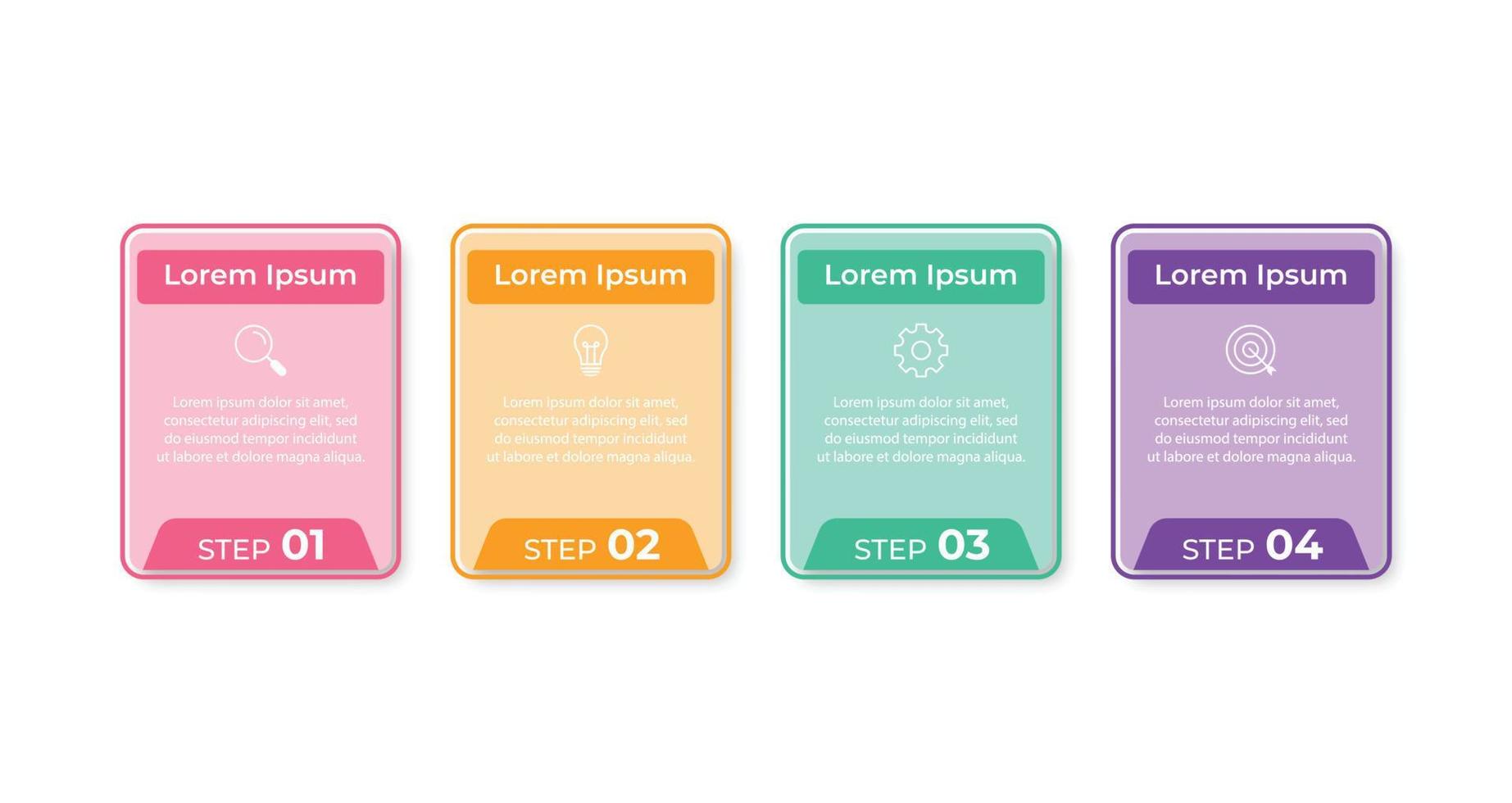 Infographic design template.Business process with 4 steps. Vector thin line elements for presentation