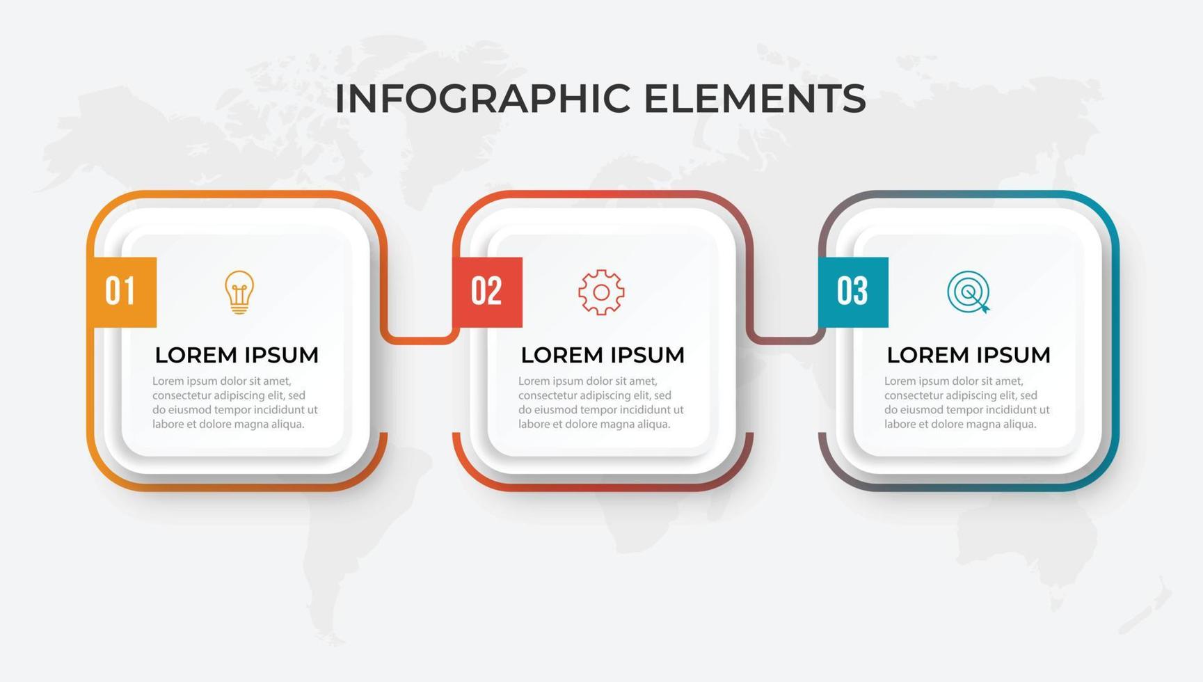 Timeline infographic design element and number options. Business concept with 3 steps. Can be used for workflow layout, diagram, annual report, web design. Vector business template for presentation.