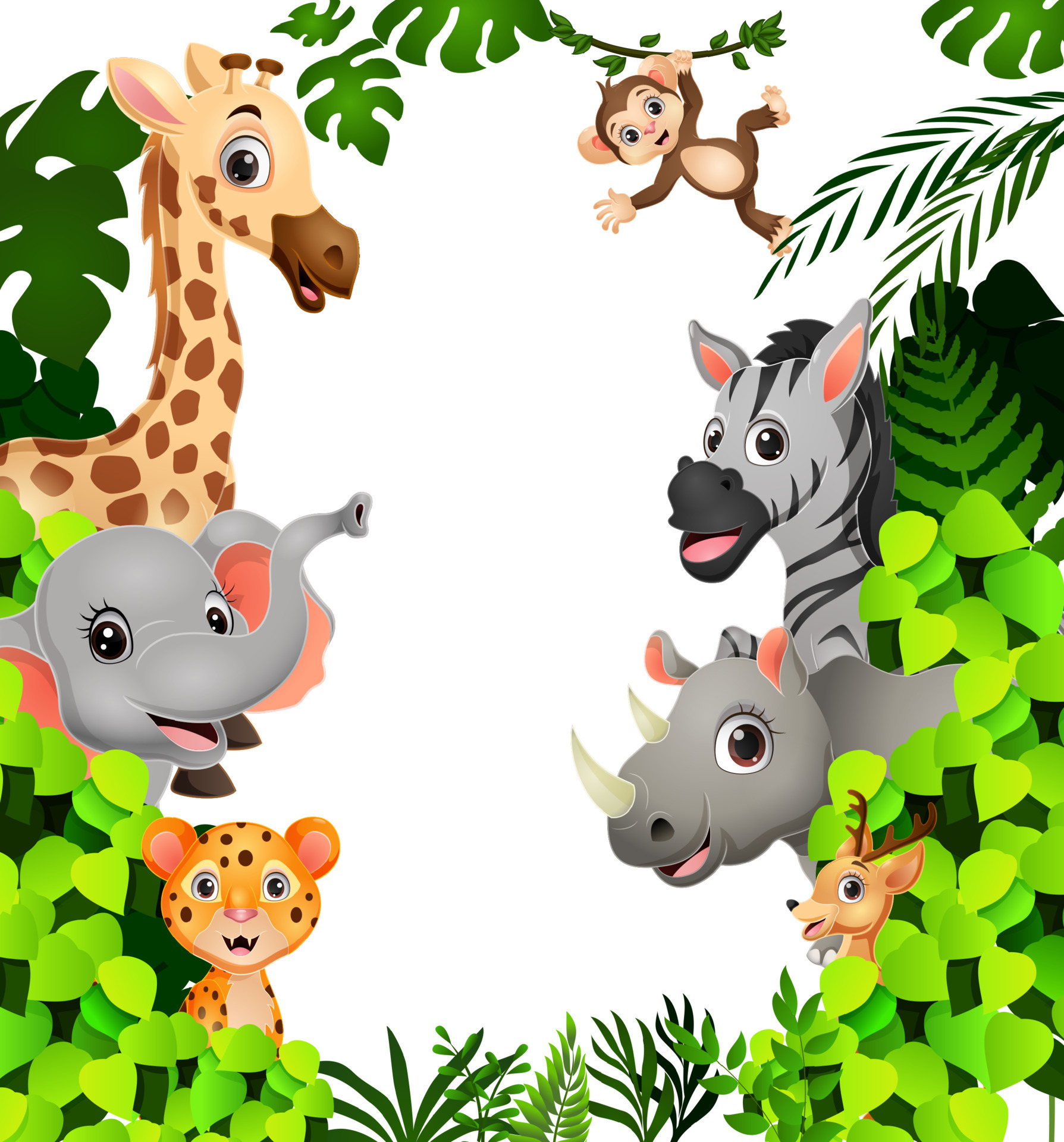 Cute wild animals cartoon in the jungle 14995754 Vector Art at Vecteezy Cute wild animals cartoon in the jungle 14995754 Vector Art at Vecteezy