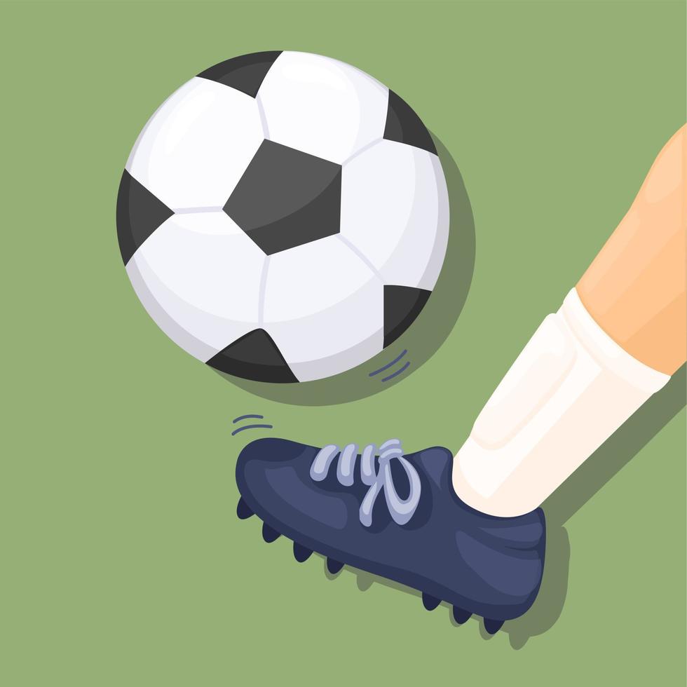 soccer ball kick symbol cartoon illustration vector