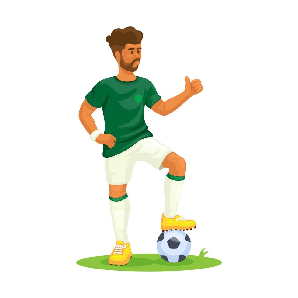 vector de ilustración de personaje de dibujos animados de traje de uniforme de fútbol de Arabia Saudita