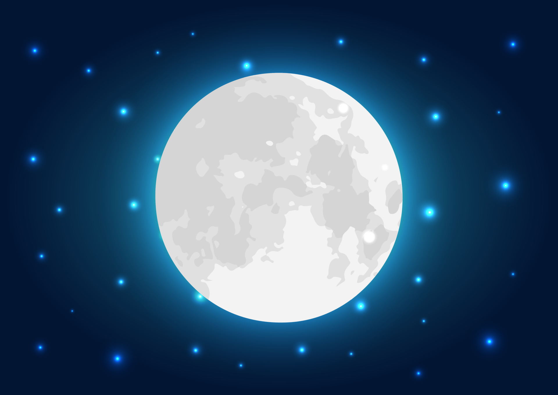 Full Moon On Dark Blue Night Sky Vector 14995782 Vector Art at Vecteezy