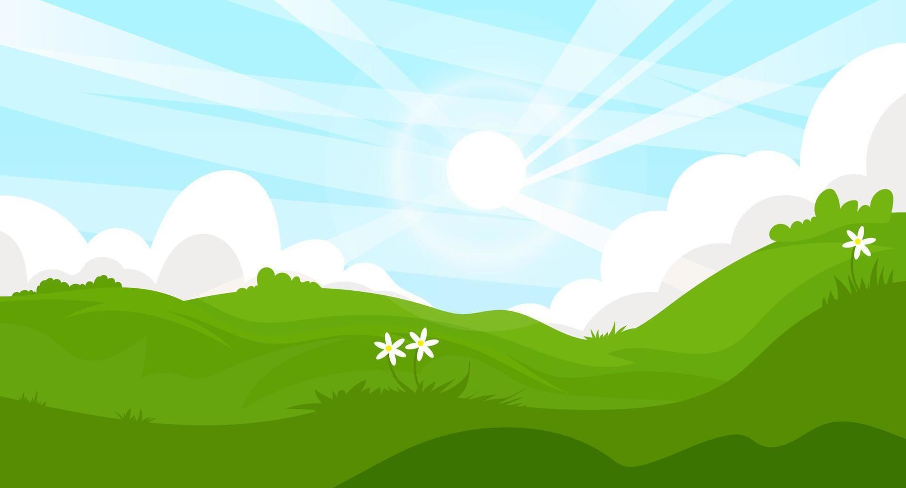 Natural landscape Cartoon vector illustration