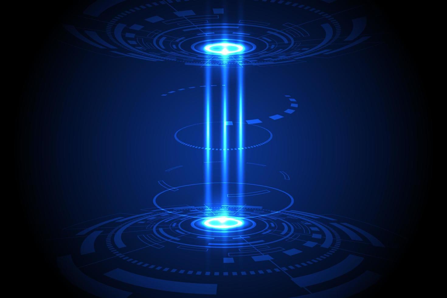 hologram teleport. HUD circle Sci-fi technology with lightning. abstract vector background