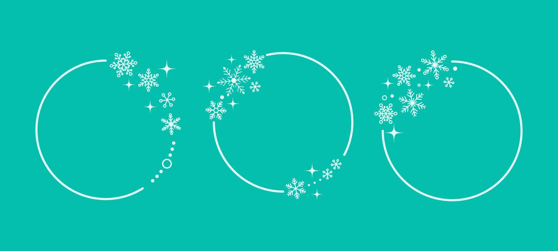 Circle frame with snowflakes decoration vector