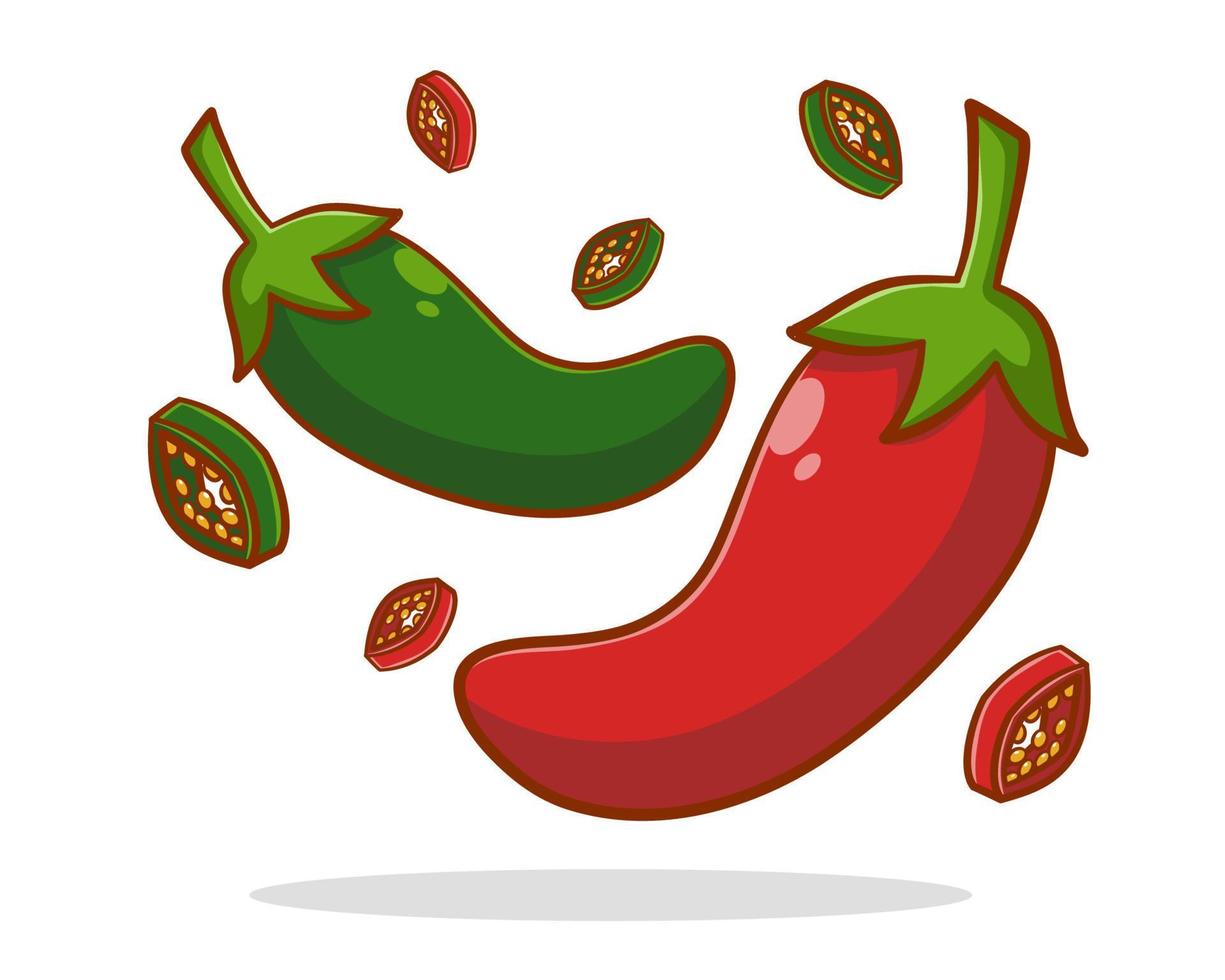 Cute hand drawn chili cartoon illustration vector