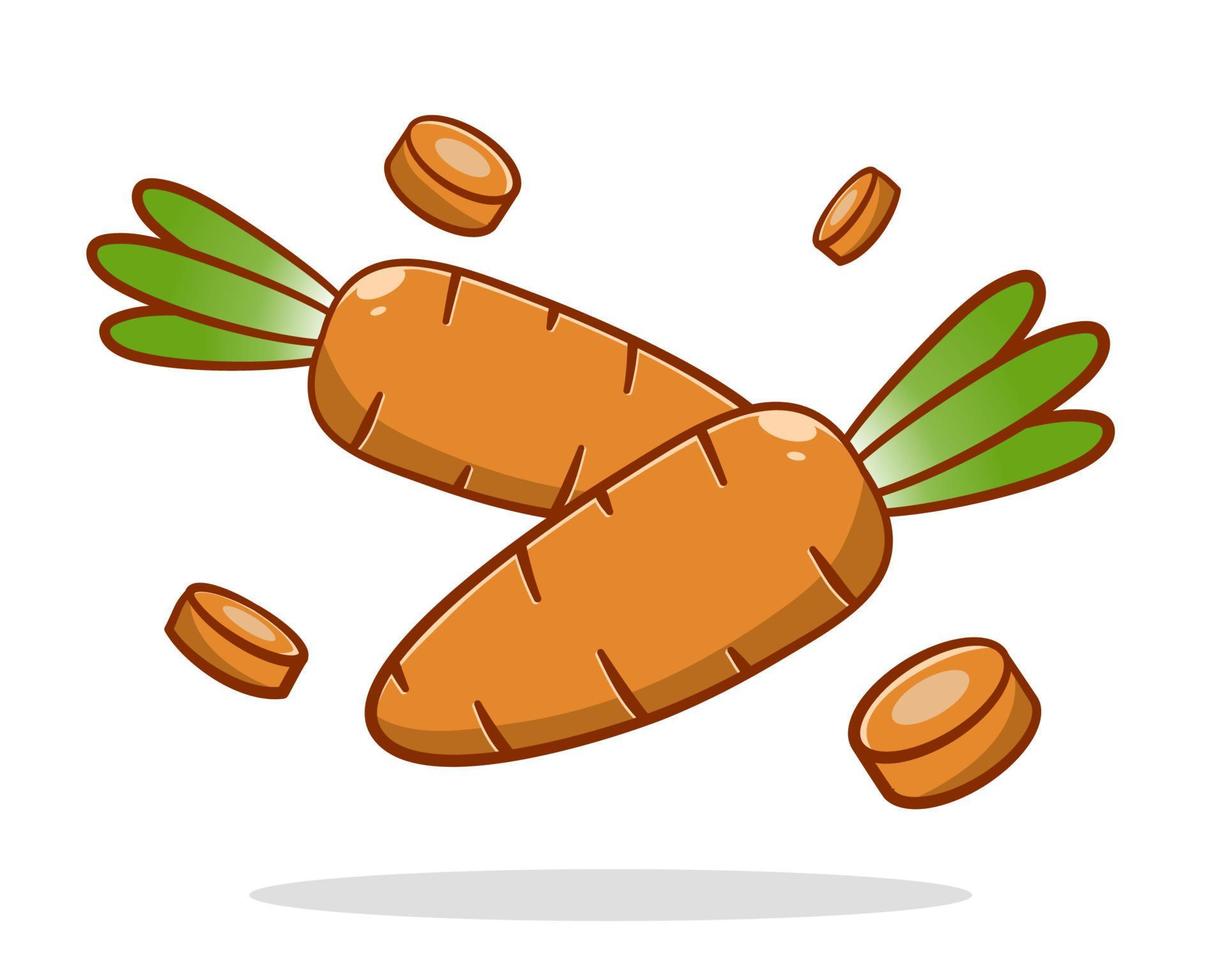 Cute hand drawn carrot cartoon illustration vector