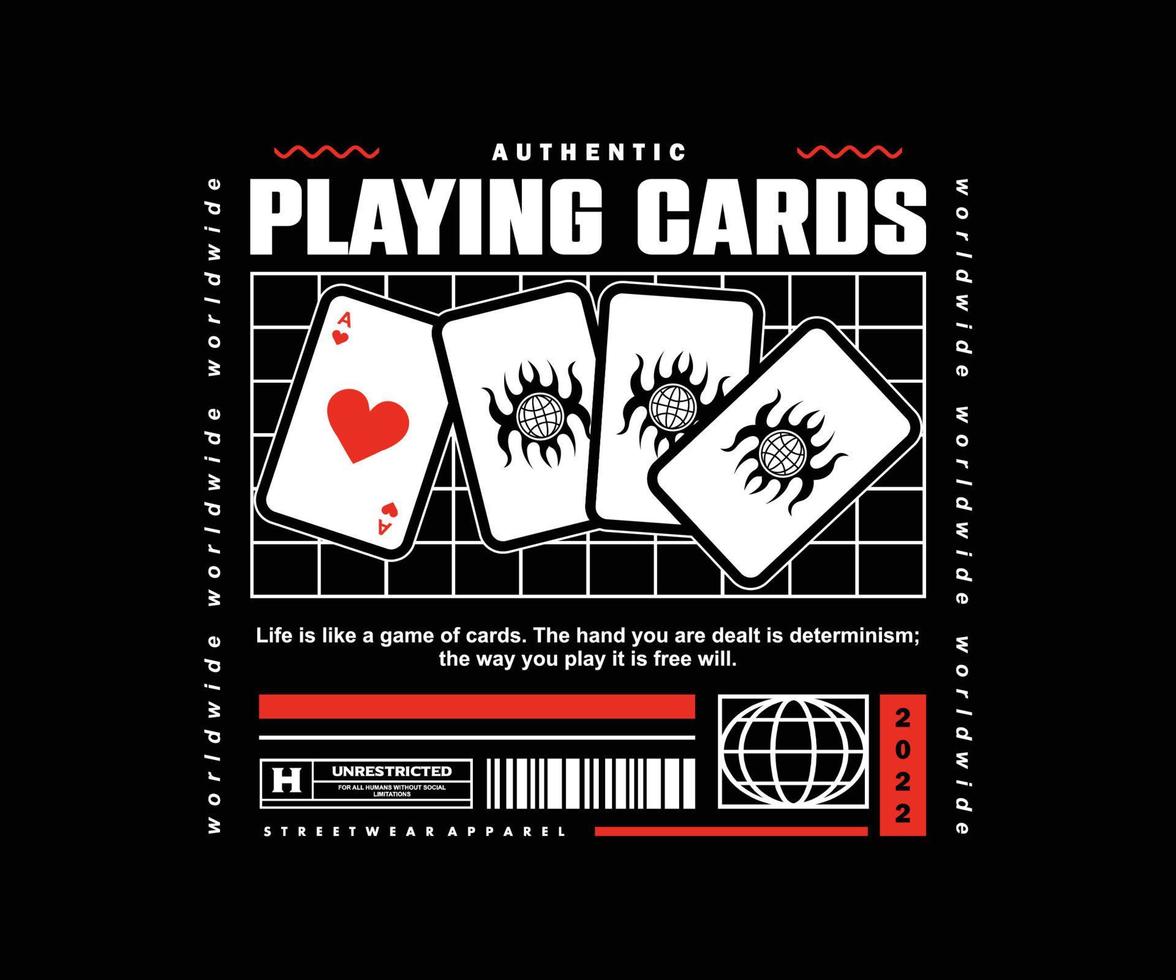 playing card t shirt design, vector graphic, typographic poster or tshirts street wear and Urban style