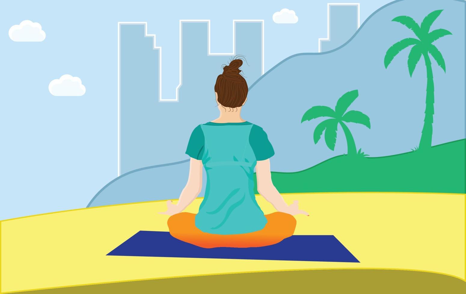 yoga digital art. vector