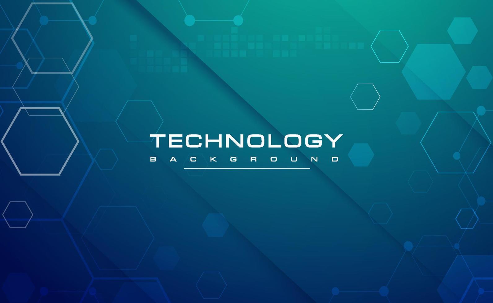 banner de tecnología digital concepto de fondo verde azul, efecto de luz de tecnología cibernética, tecnología abstracta, datos futuros de innovación, red de Internet, big data ai, conexión de puntos de líneas, vector de ilustración