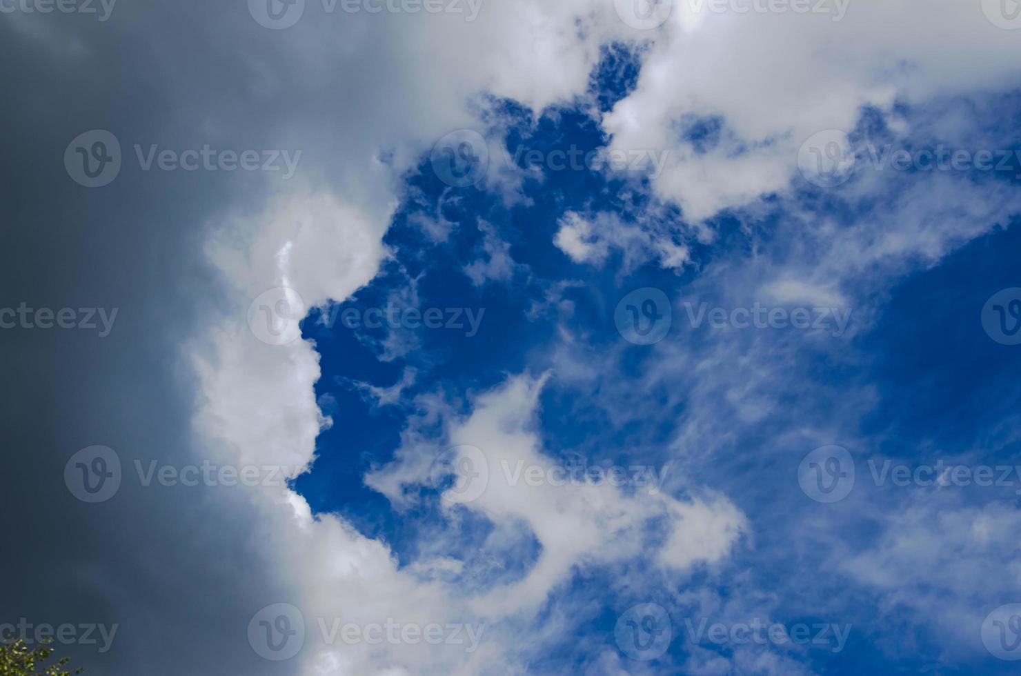 blue sky with white clouds , natural background photo