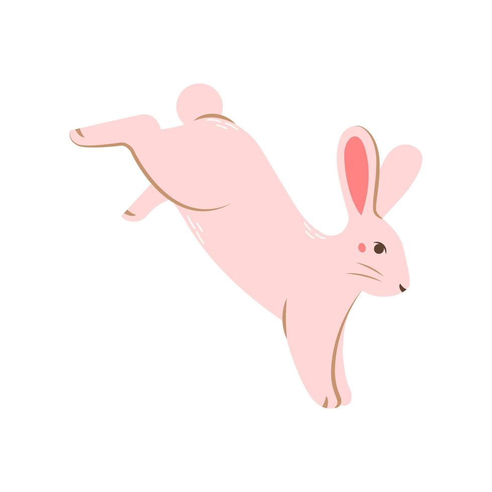 Vector cute rabbit. Flat illustration.