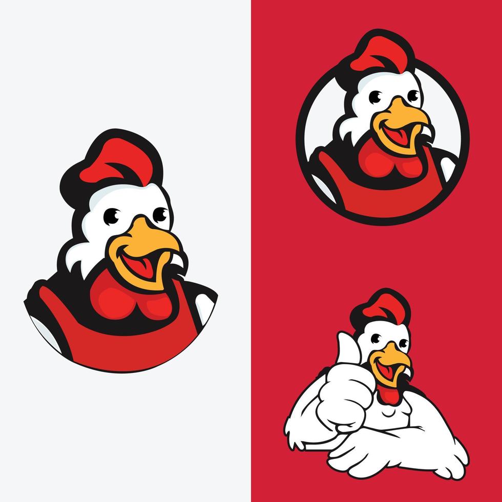 vector del logotipo de la mascota de pollo. ilustración vectorial de pollo. diseño de logotipo de vector de granja orgánica