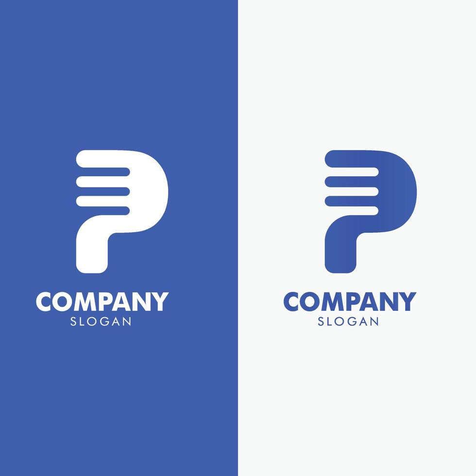 initial P letter logo vector