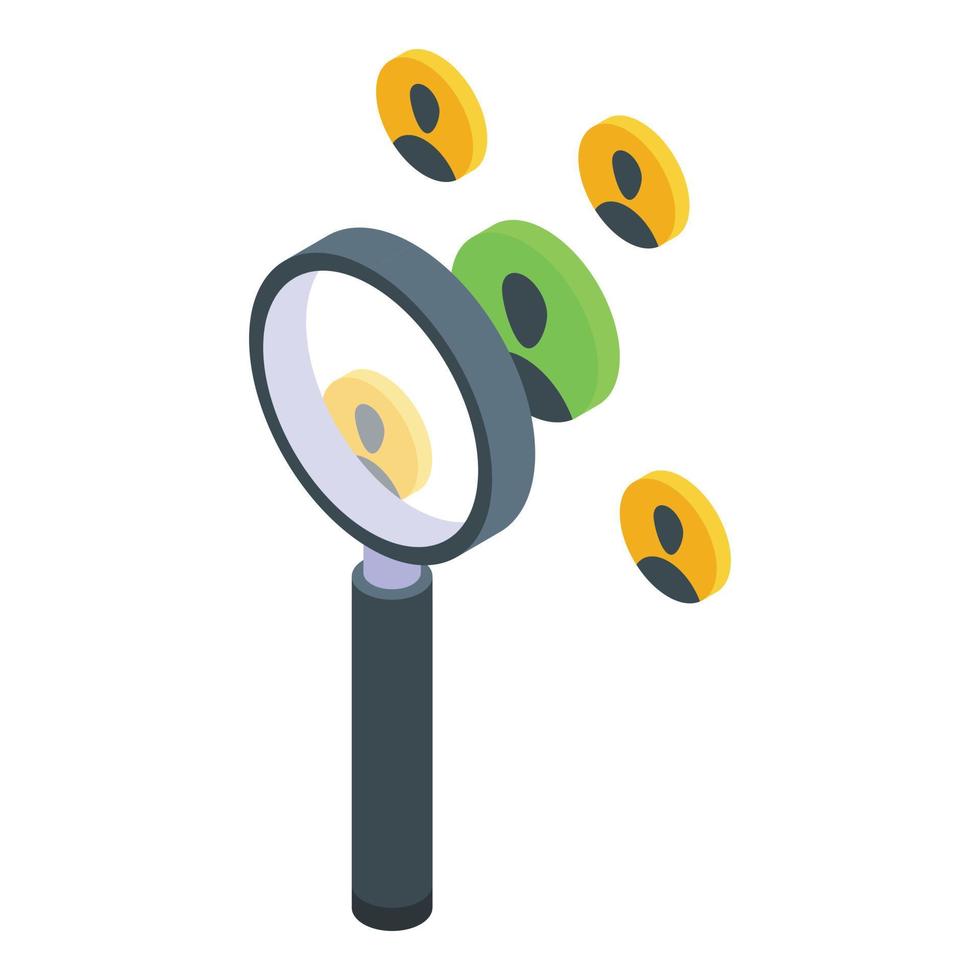 Search work magnifier icon isometric vector. Job seek vector
