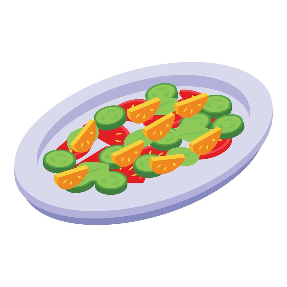 Vegan salad icon isometric vector. Food diet vector