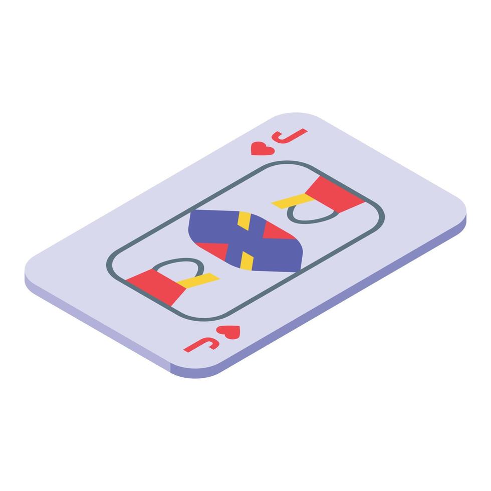 Casino flush icon isometric vector. Poker card vector