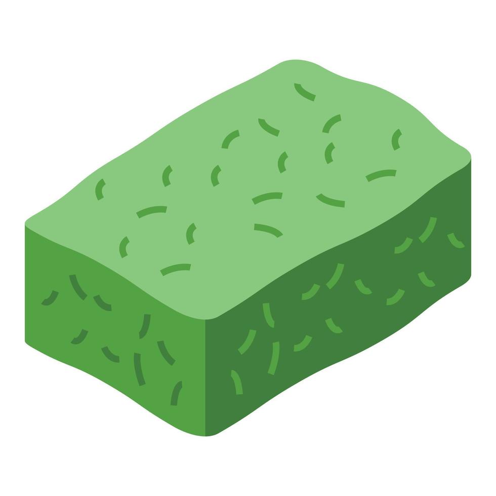 Green bale icon isometric vector. Pile stack vector