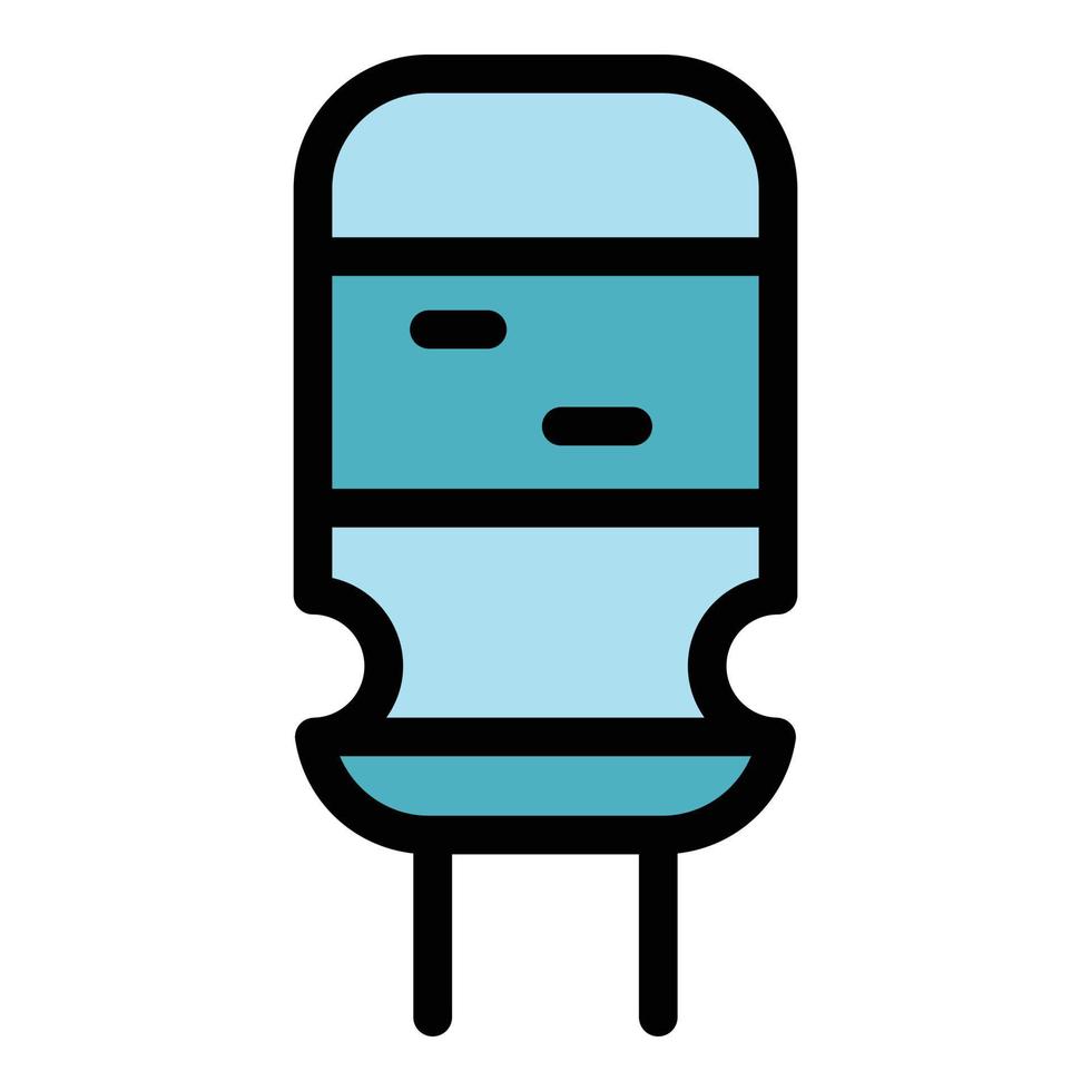 Capacitor chip icon color outline vector