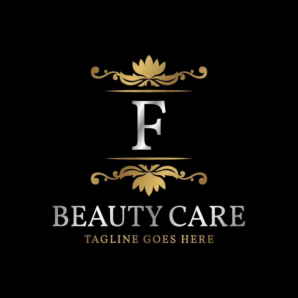 letter F initial luxury vector logo design