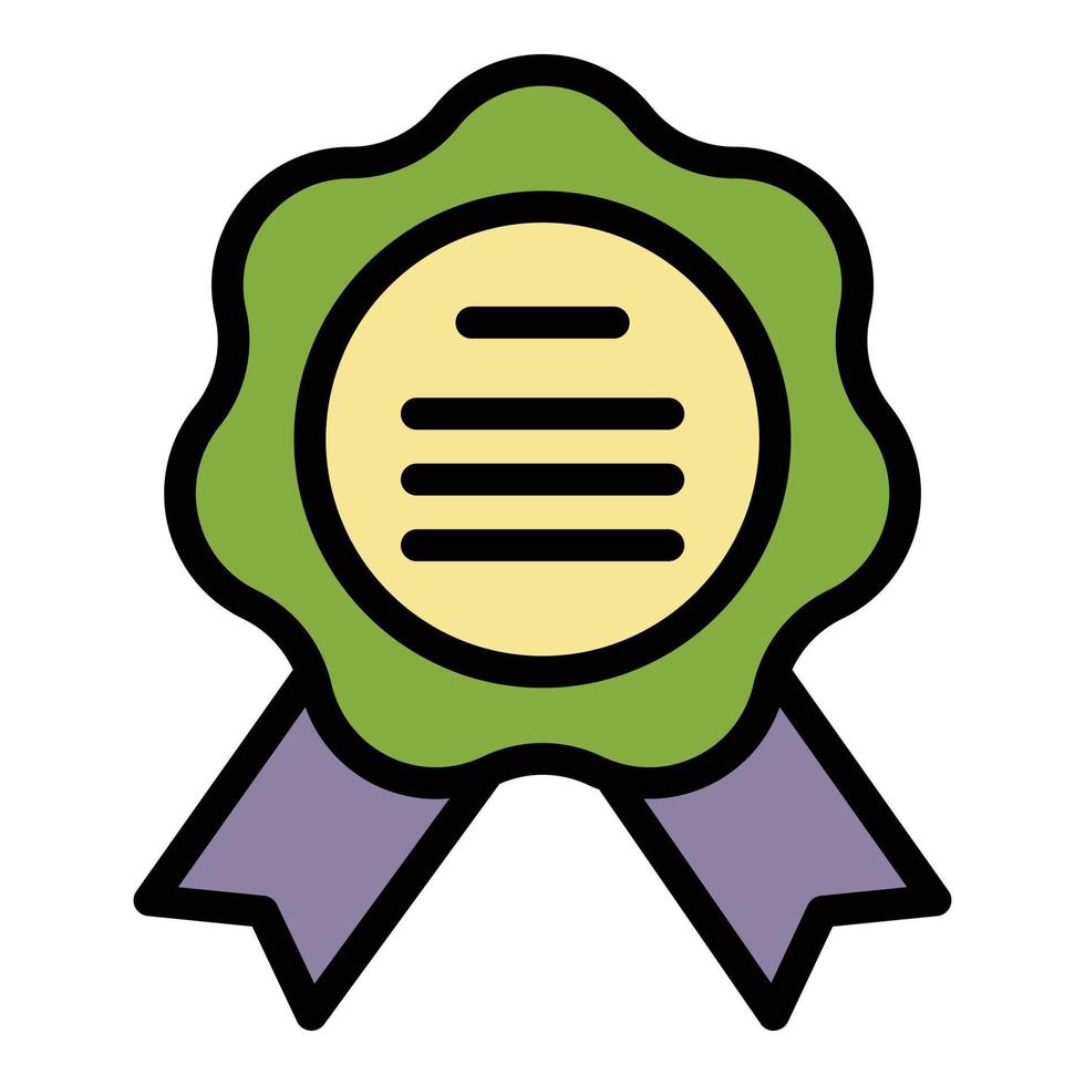 Notary emblem icon color outline vector