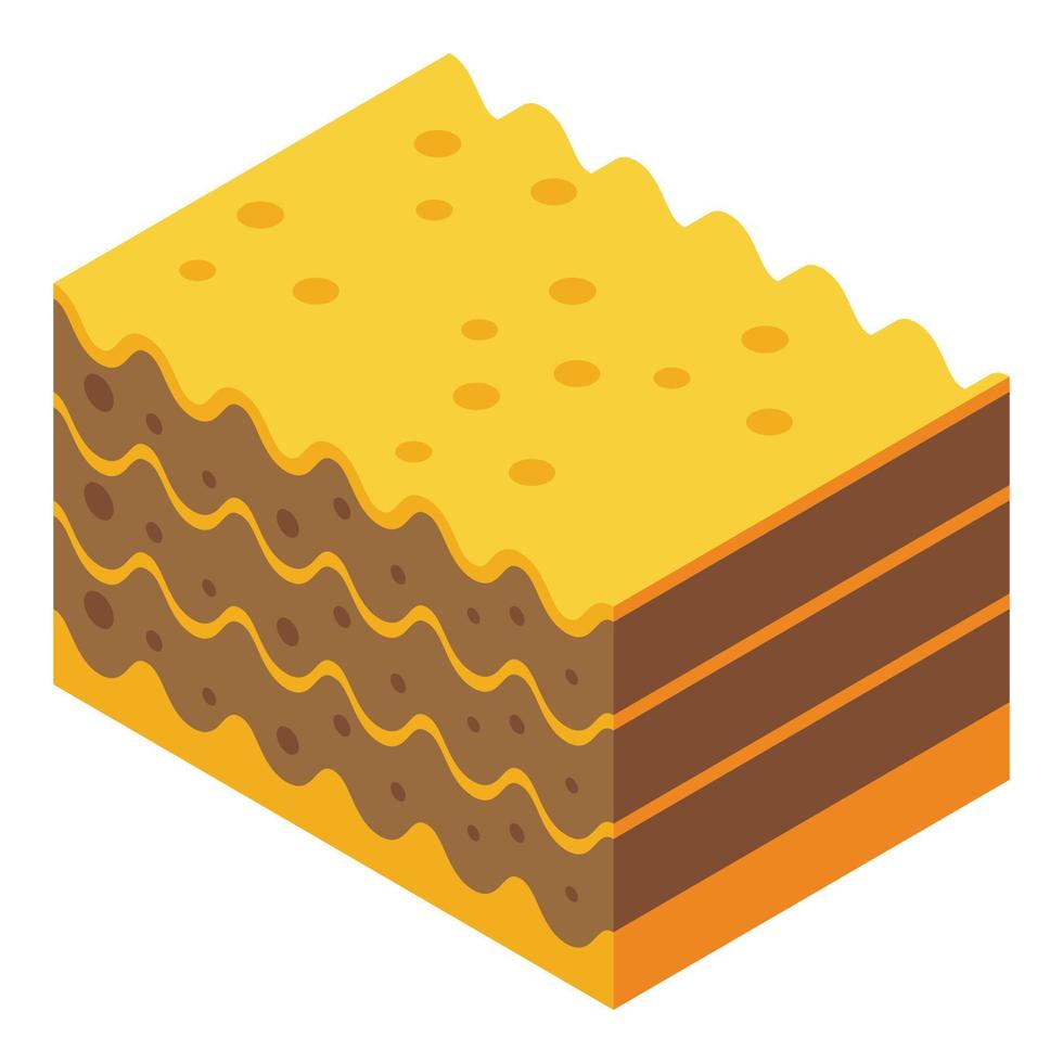 Home lasagne icon isometric vector. Italian food vector