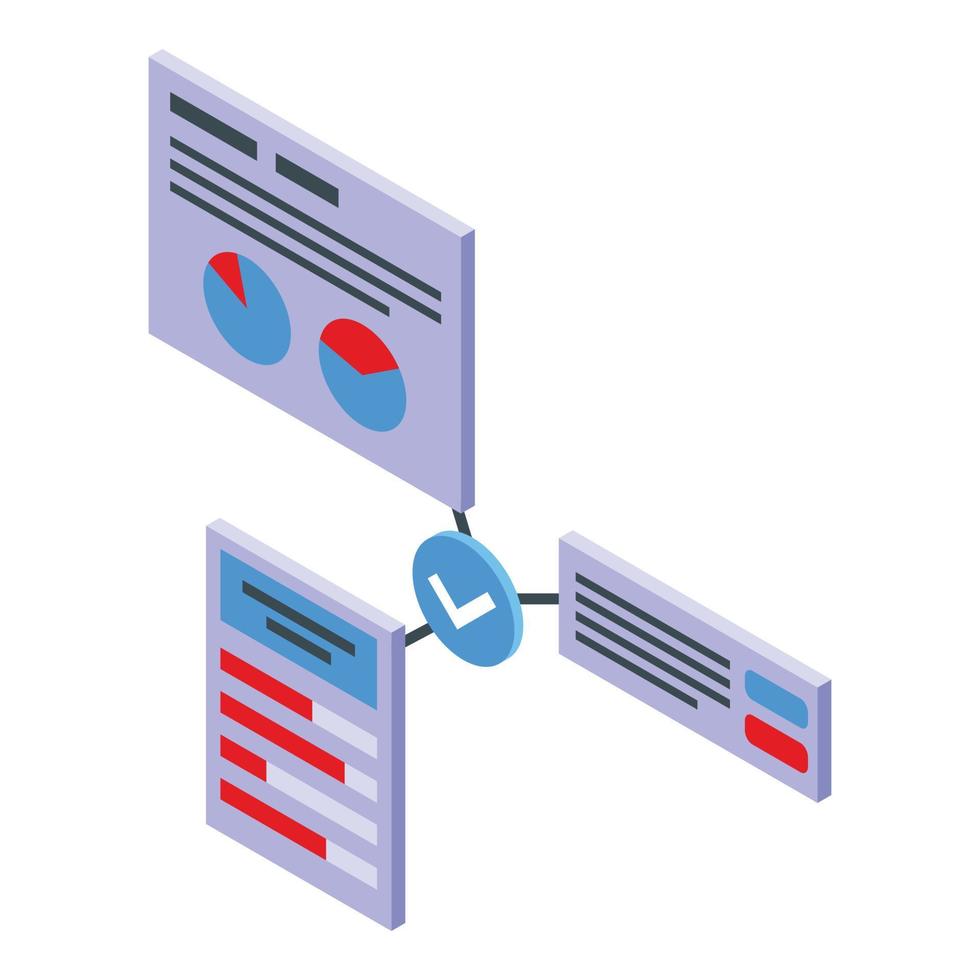 Business plan icon isometric vector. Digital data vector