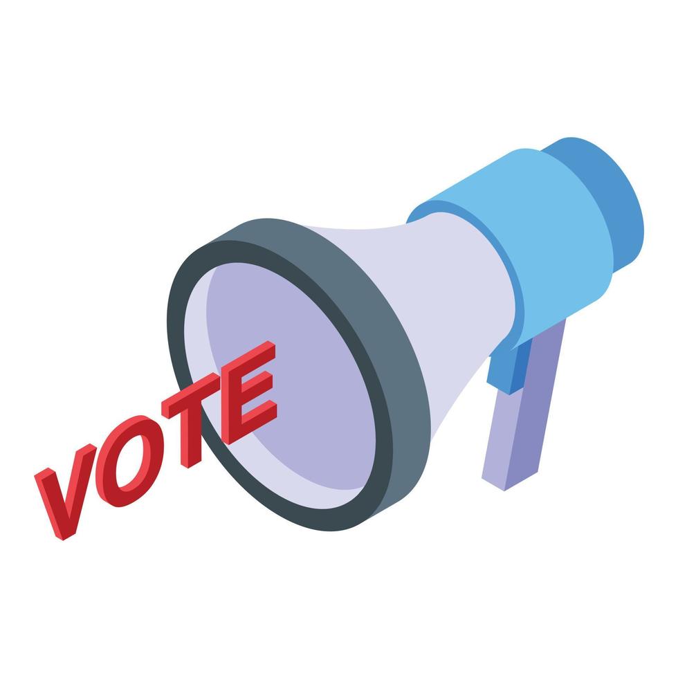Vote megaphone icon isometric vector. Polling election vector