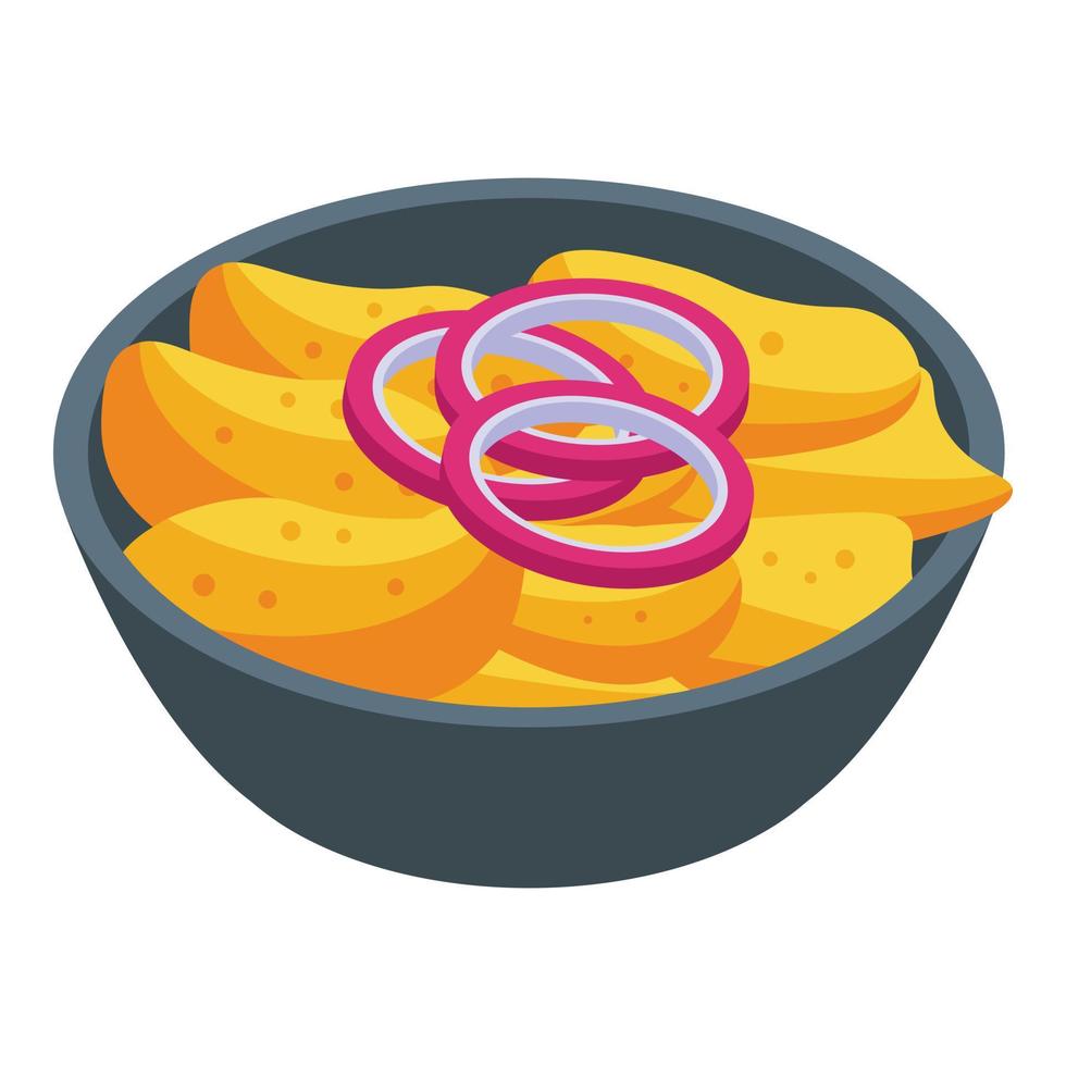 German potato chips icon isometric vector. Cuisine food vector