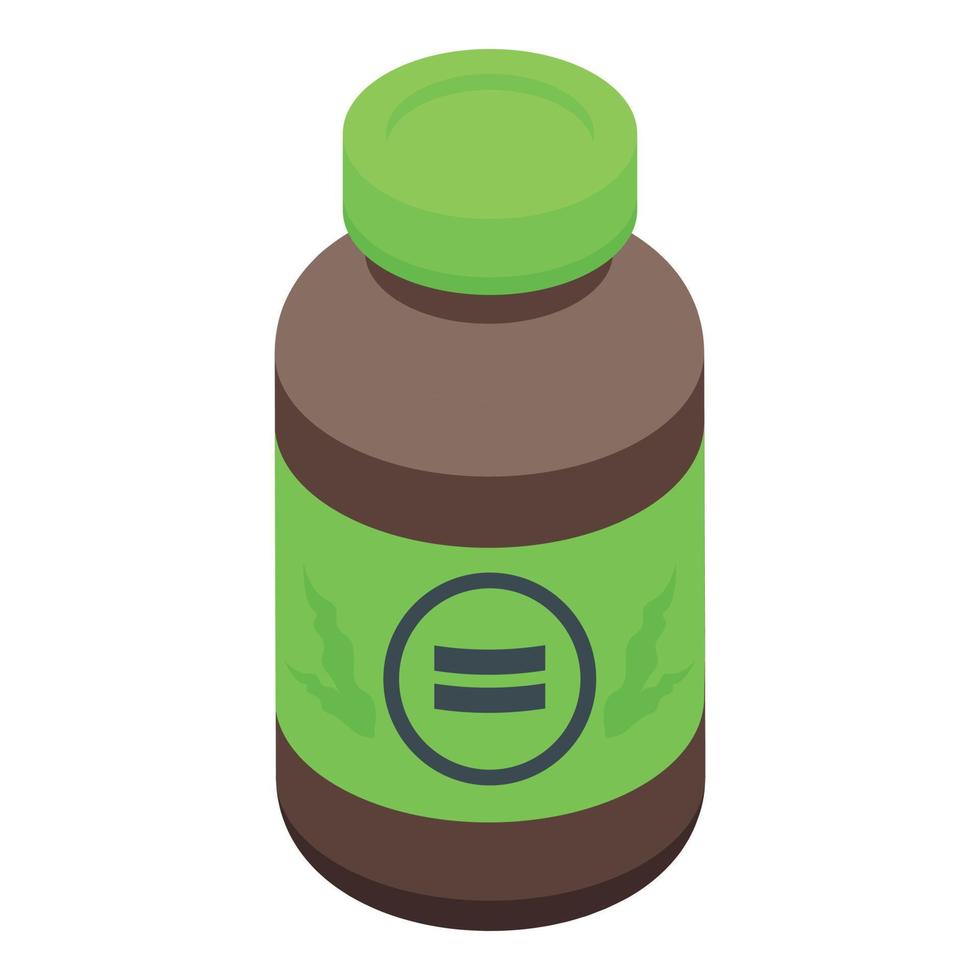 Spirulina syrup icon isometric vector. Alga plant vector