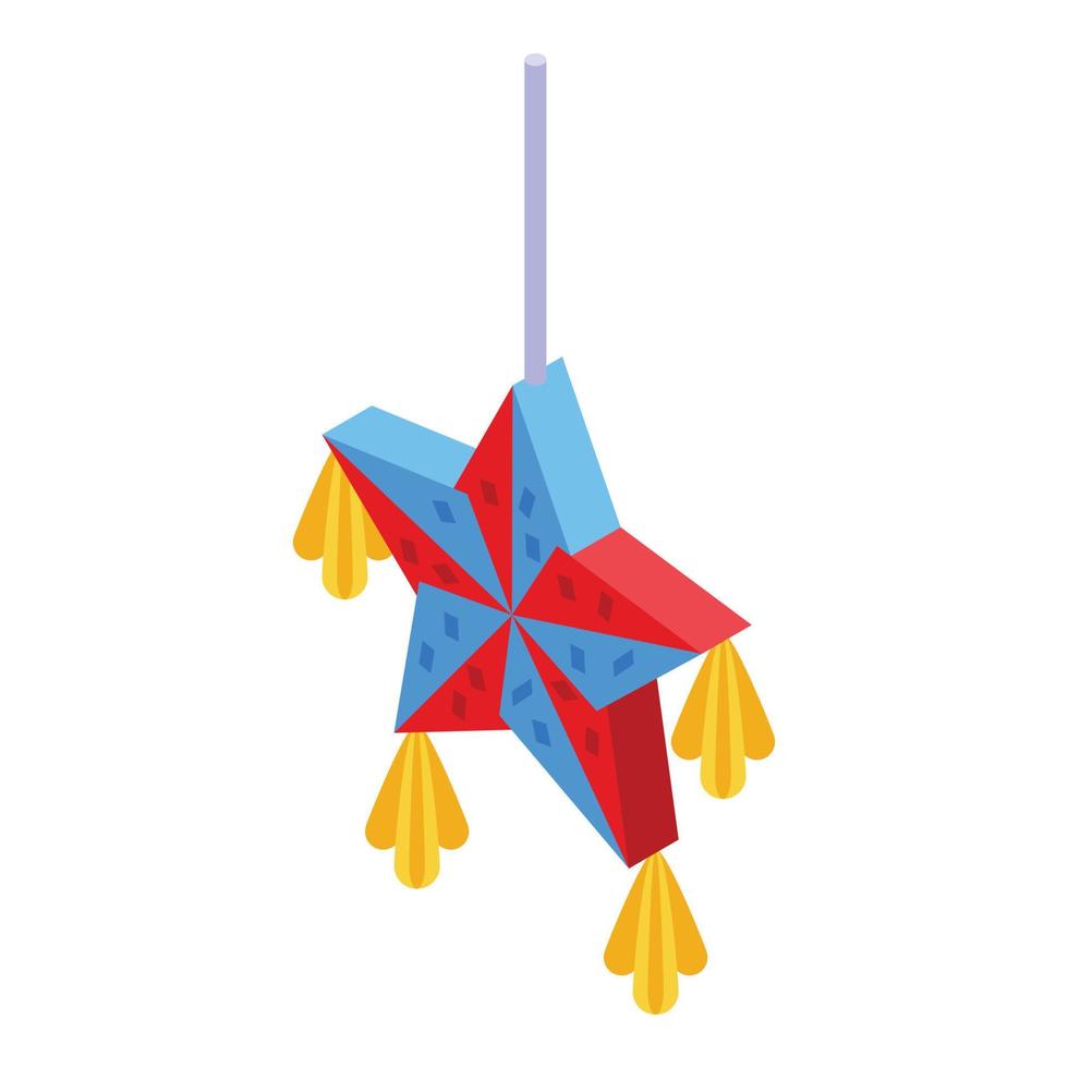 icono de estrella piñata mexicana vector isométrico. fiesta de mexico