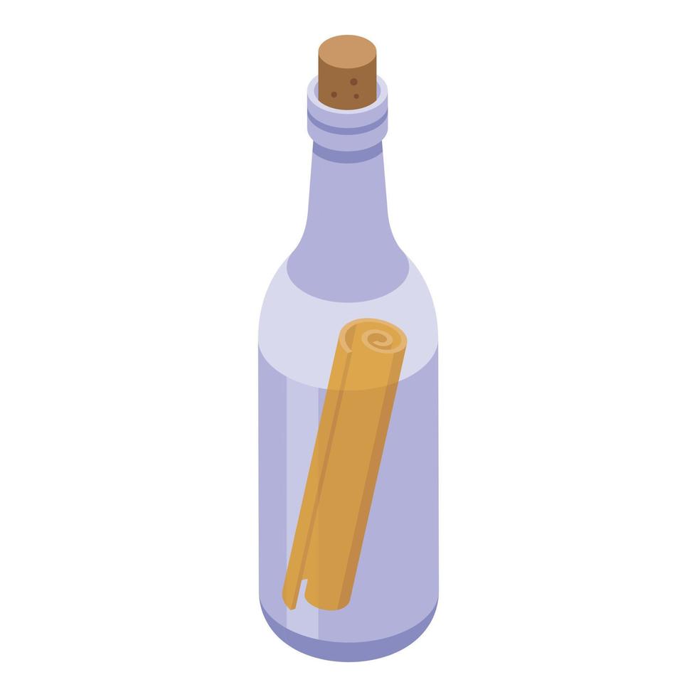 Sea letter bottle icon isometric vector. Seaside vacation vector