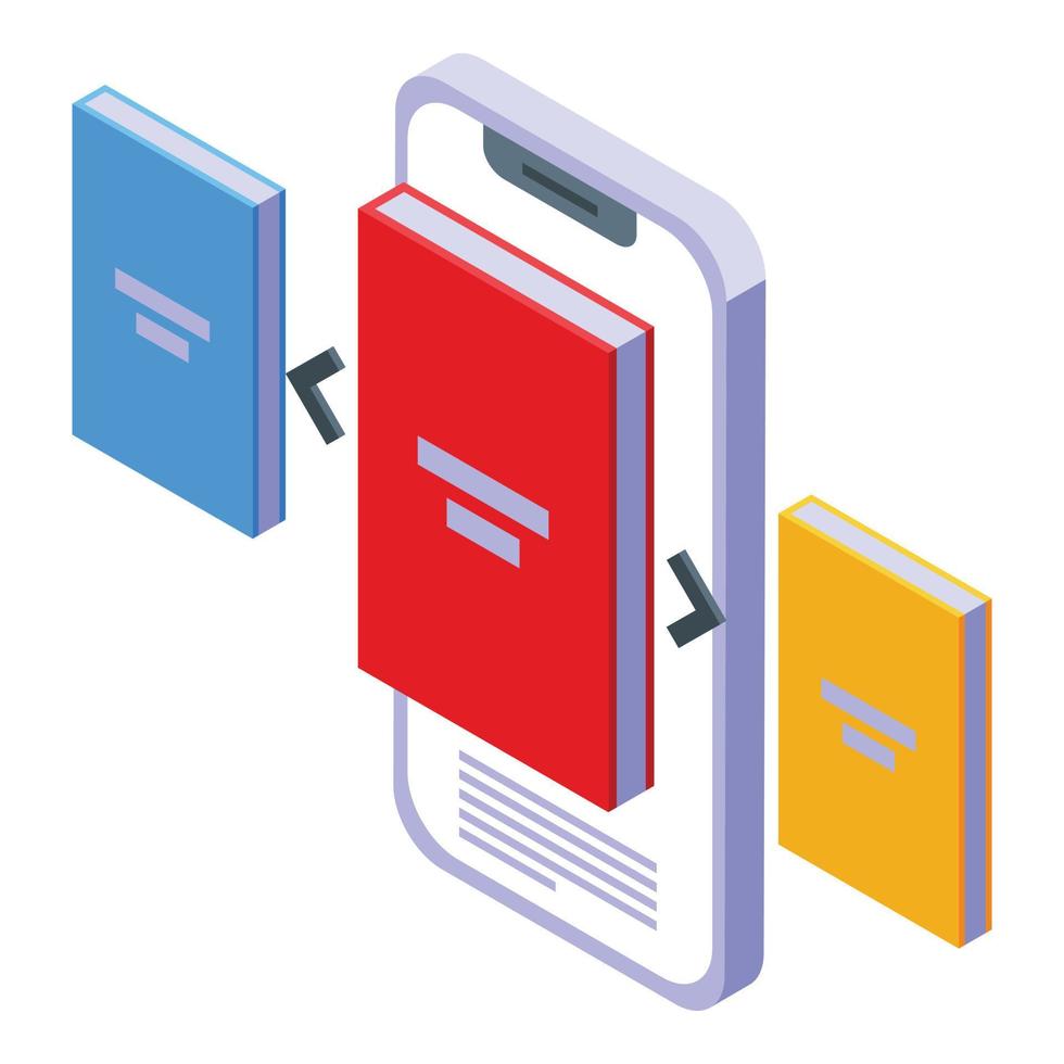 Choose online book icon isometric vector. Digital ebook vector