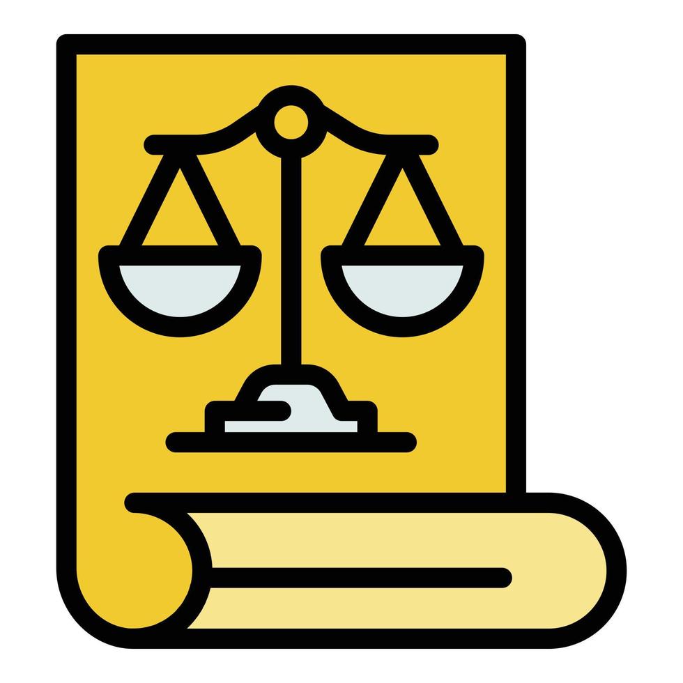 Prosecutor document icon color outline vector