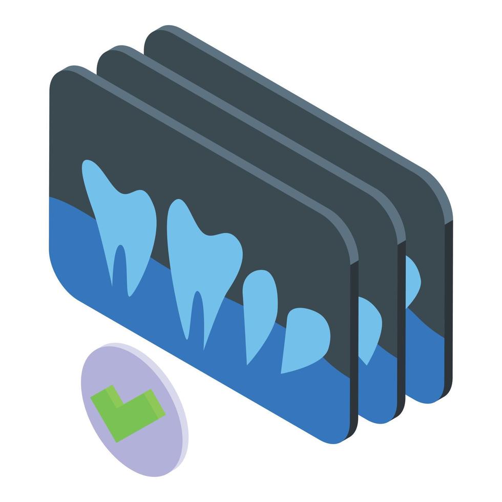 Dental xray image icon isometric vector. Ray scan vector