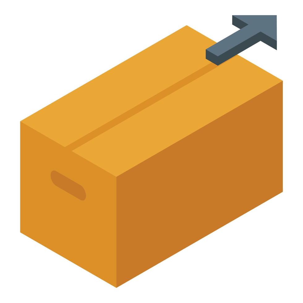 Move carton box icon isometric vector. House service vector