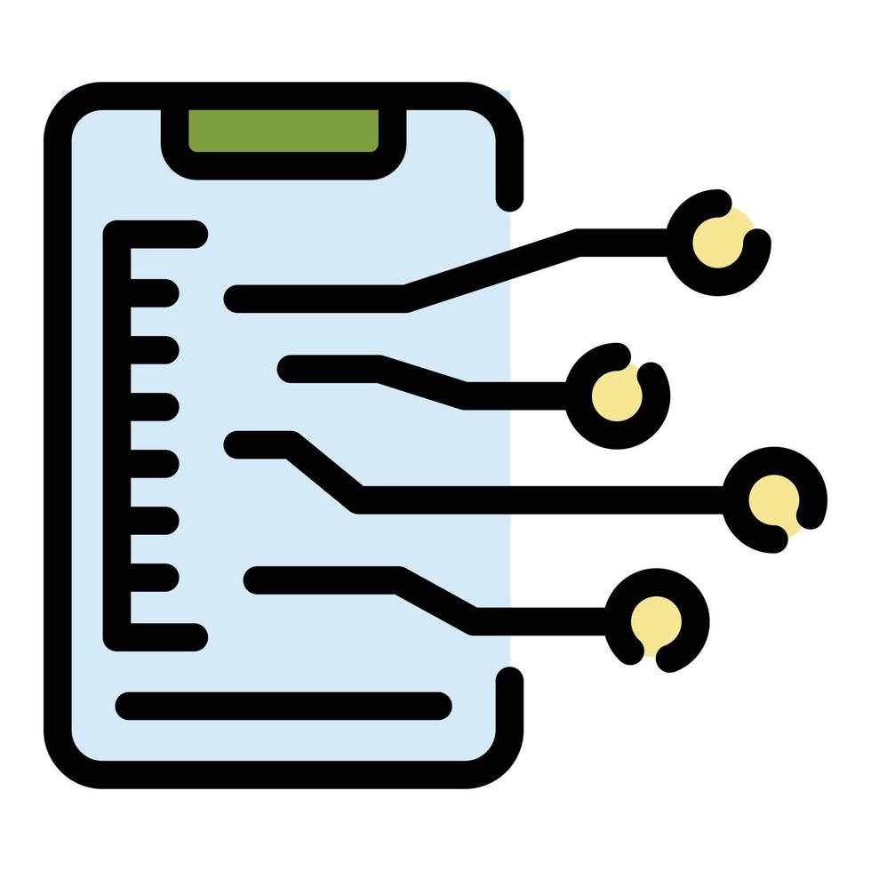 Smartphone communication scheme icon color outline vector