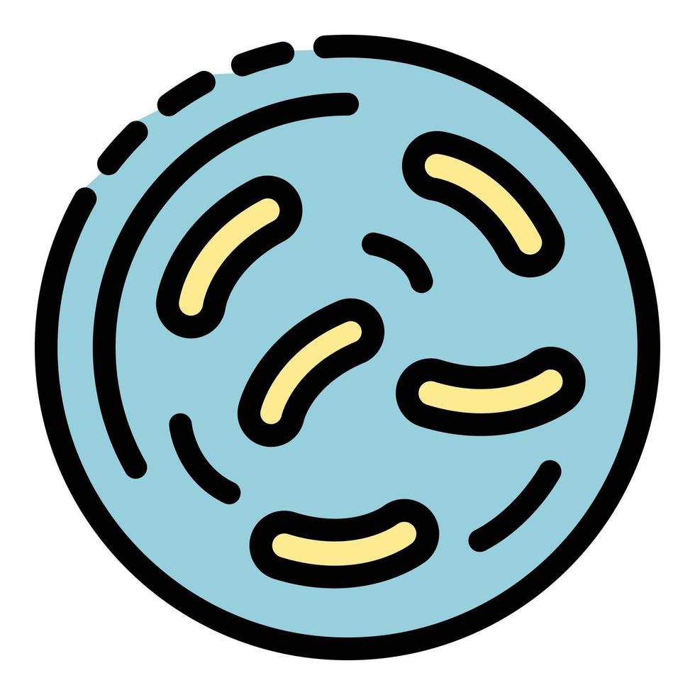 Cell microorganism icon color outline vector