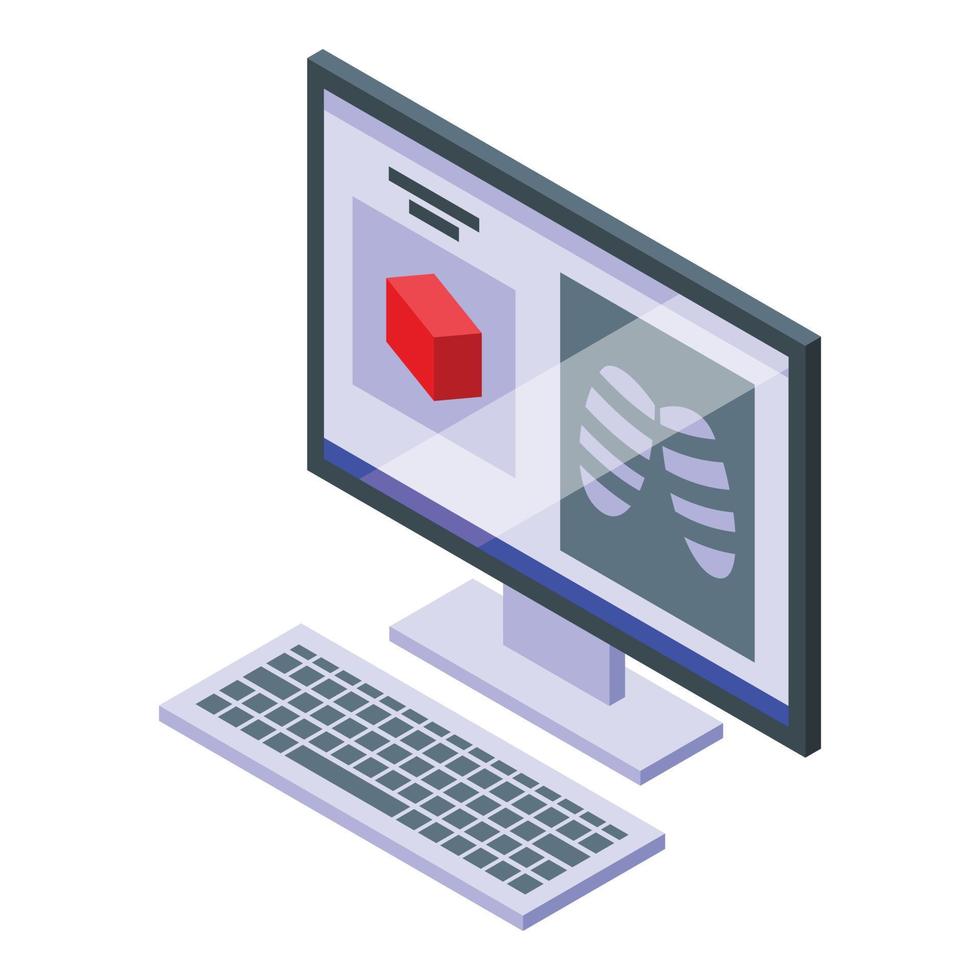 Computer fluorography icon isometric vector. Medical patient vector