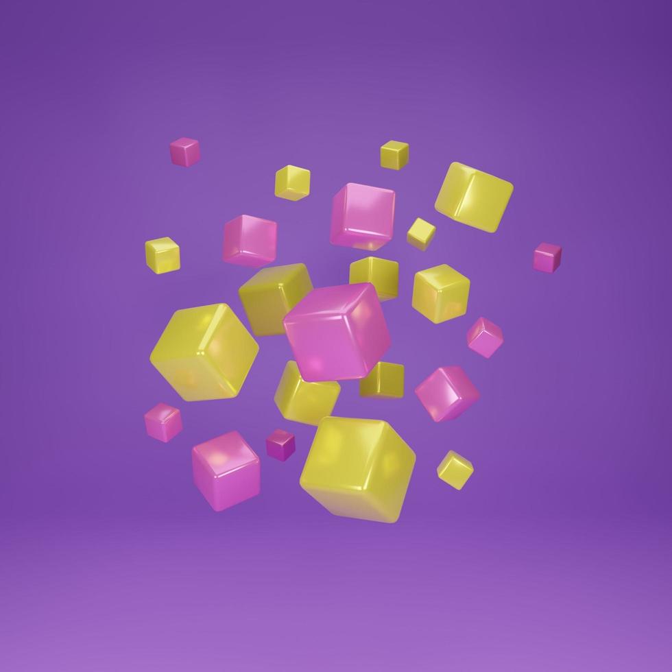 Abstract 3d background. 3d rendering with cube. photo