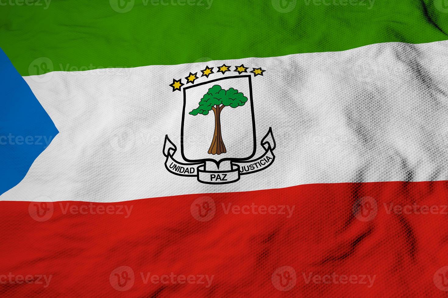 Waving flag of Equatorial Guinea in 3D rendering photo