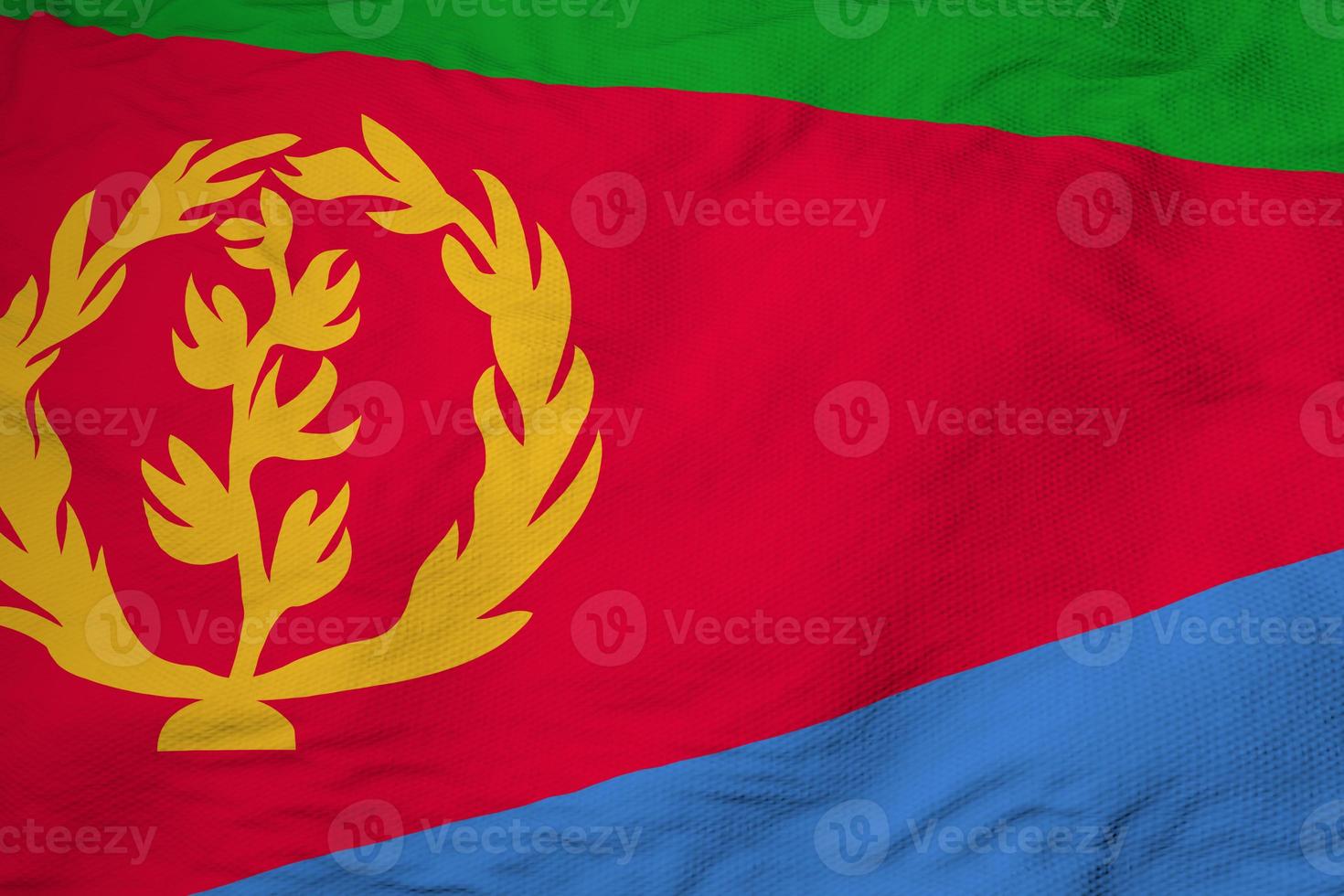 Waving flag of Eritrea in 3D rendering photo