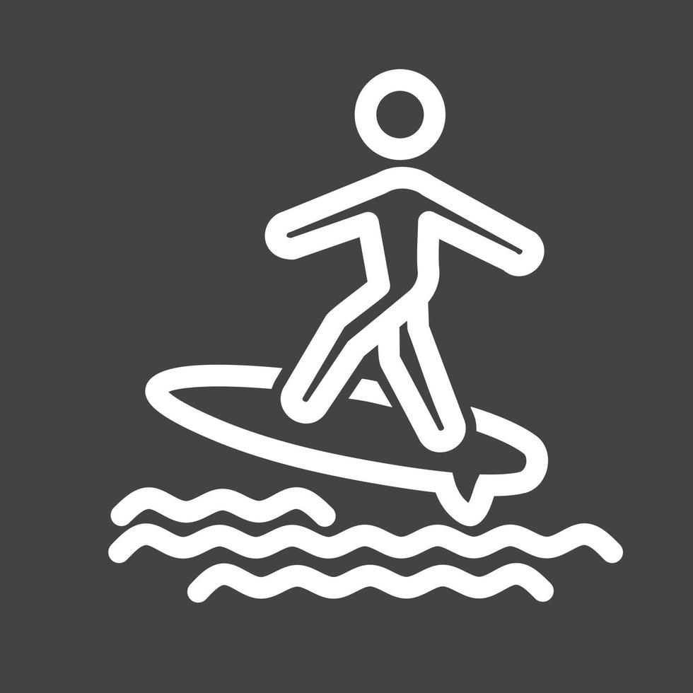 Surfing Line Inverted Icon vector